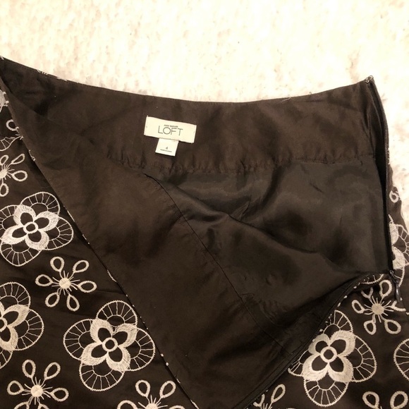 LOFT embroidered mini a line brown cotton … - Picture 3 of 8